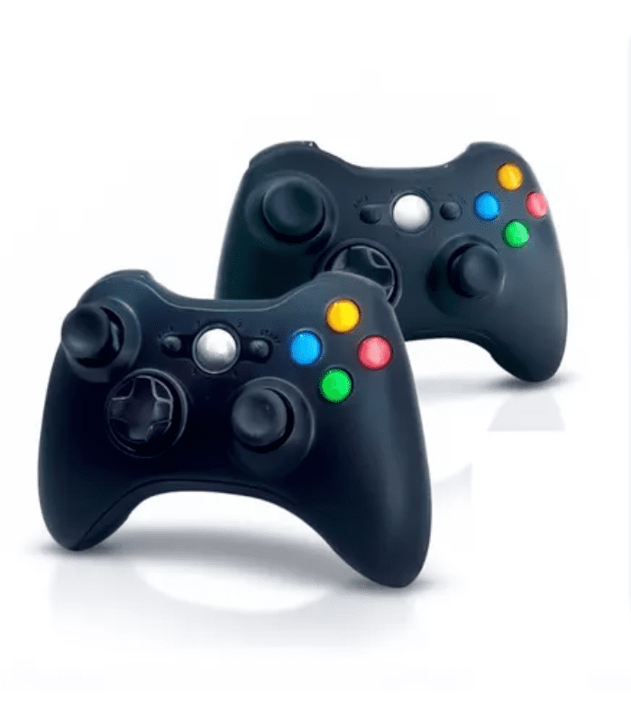 Kit 2 Controle Manete Xbox 360 Pc Com Fio Original Feir Preto na